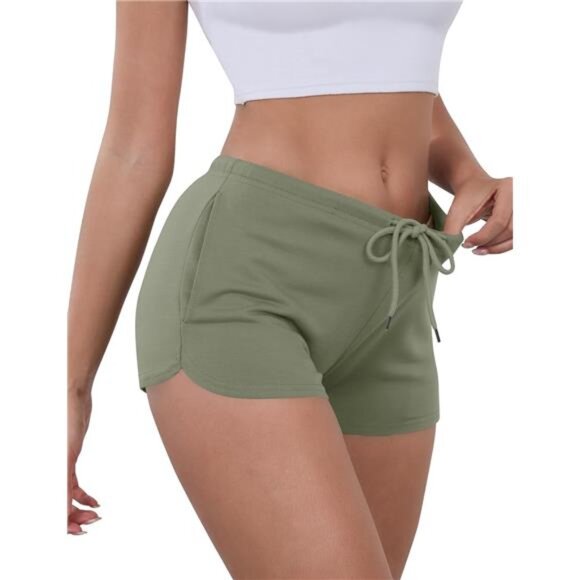 Women Comfy Workout Athletic Dolphin Shorts Green - Picture 1 of 5
